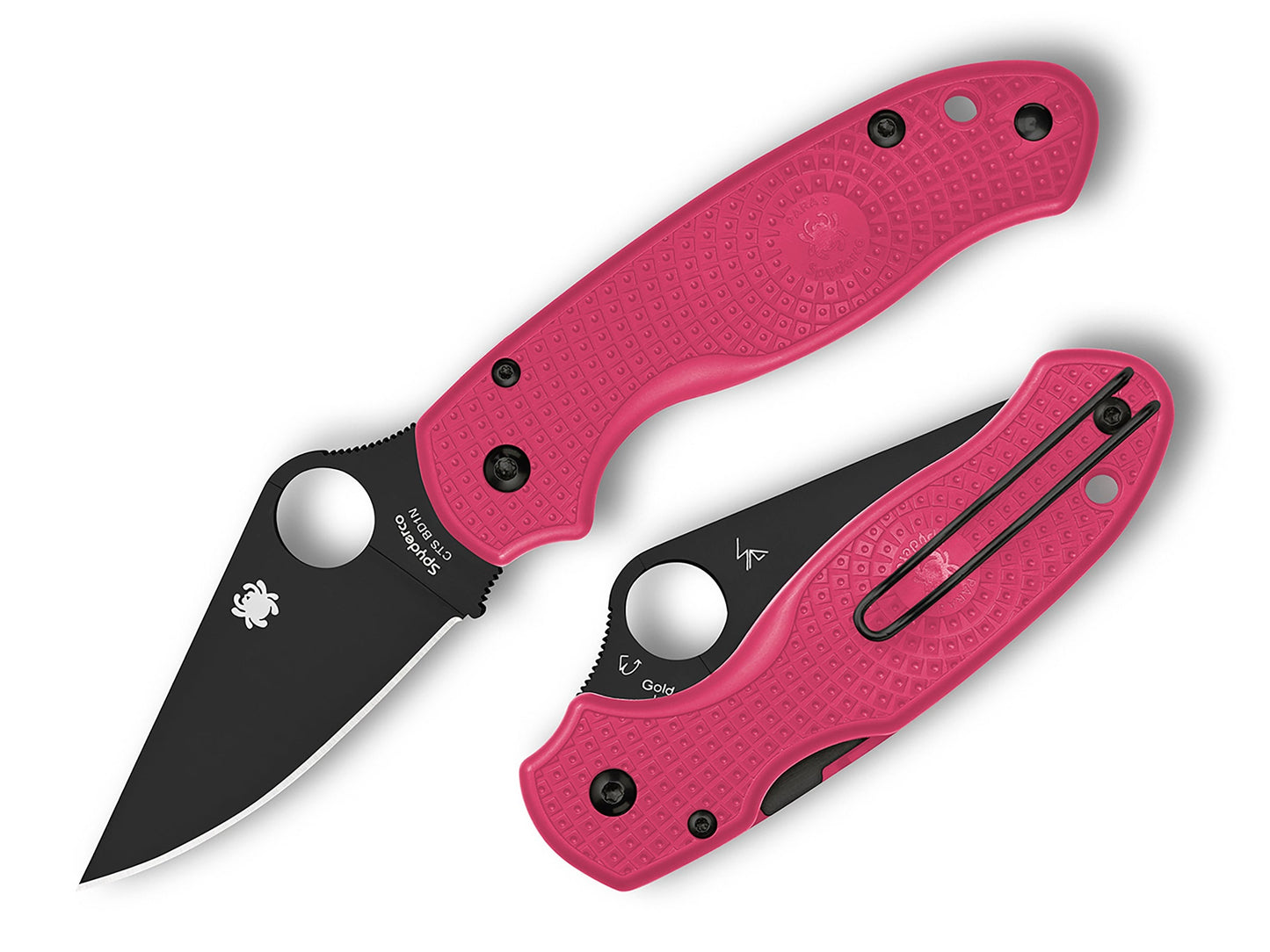 Spyderco Para 3 Lightweight Pink DLC 2.93" CTS BD1N FRN Folding Knife C223PPNBK
