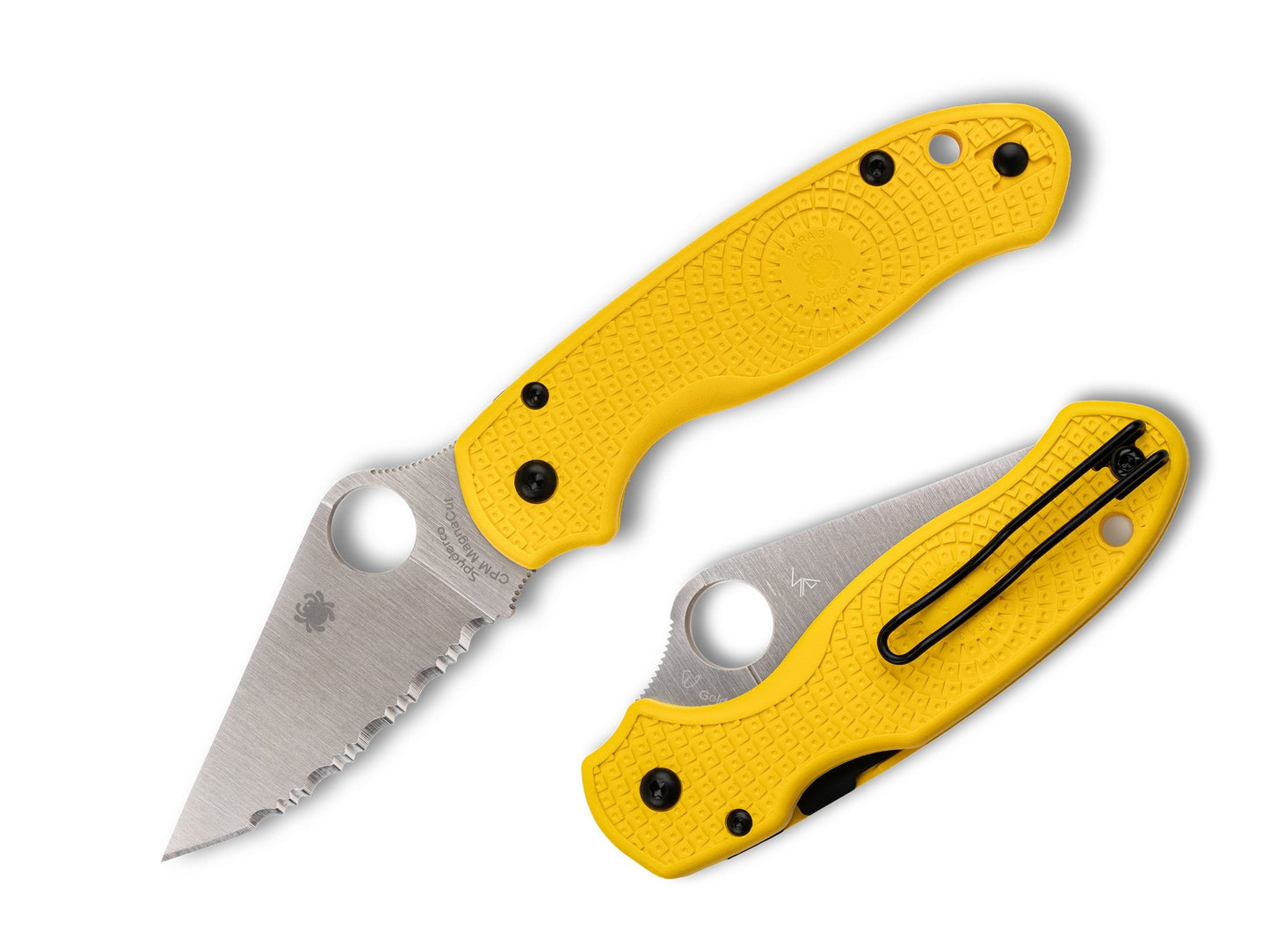Spyderco Para 3 Salt Lightweight 2.95" CPM Magnacut SpyderEdge Yellow FRN Folding Knife C223SYL
