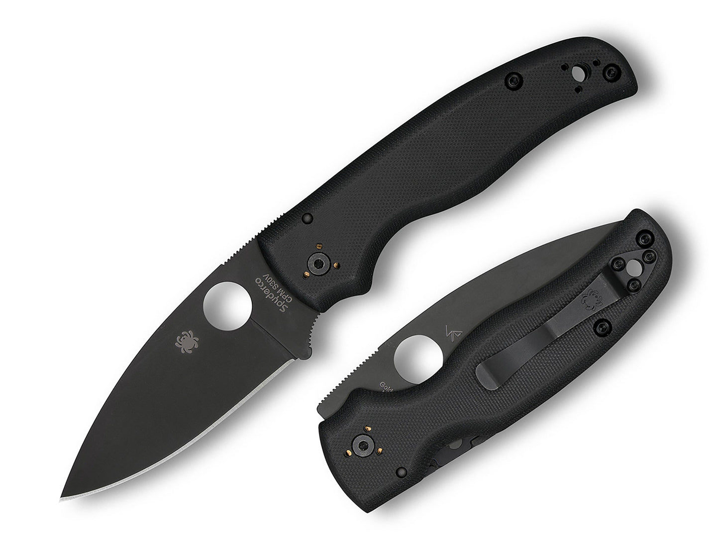 Spyderco Shaman Black DLC 3.58" CPM S30V G10 Folding Knife C229GPBK