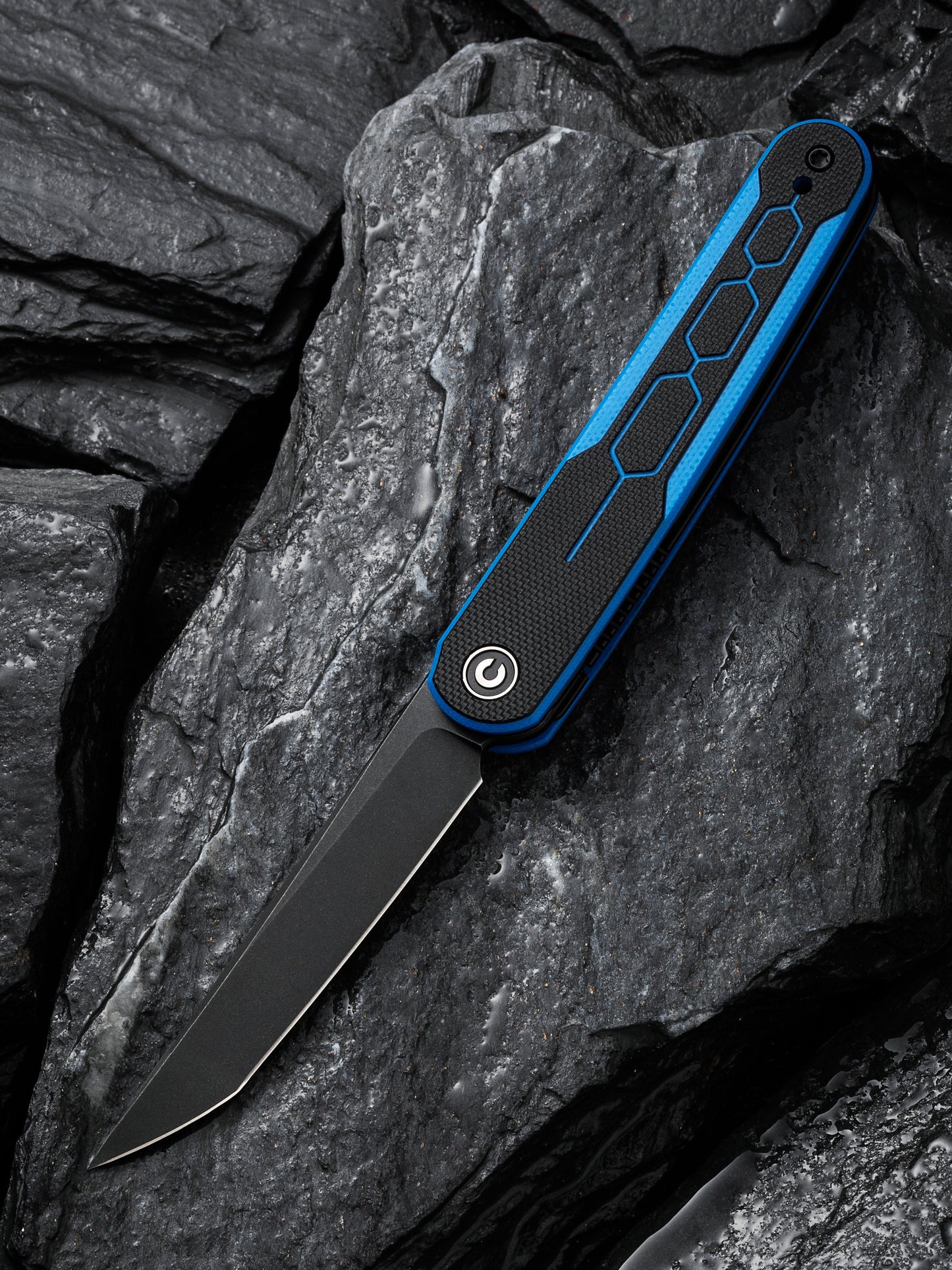 Civivi KwaiQ 2.97" Nitro-V Black Blue/Black G10 Folding Knife by Rafal Brzeski C23015-3