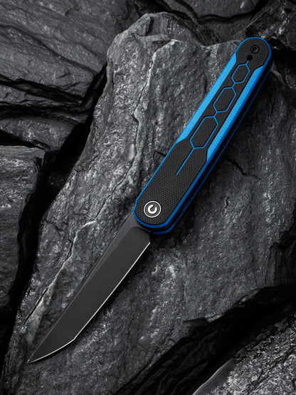 Civivi KwaiQ 2.97" Nitro-V Black Blue/Black G10 Folding Knife by Rafal Brzeski C23015-3
