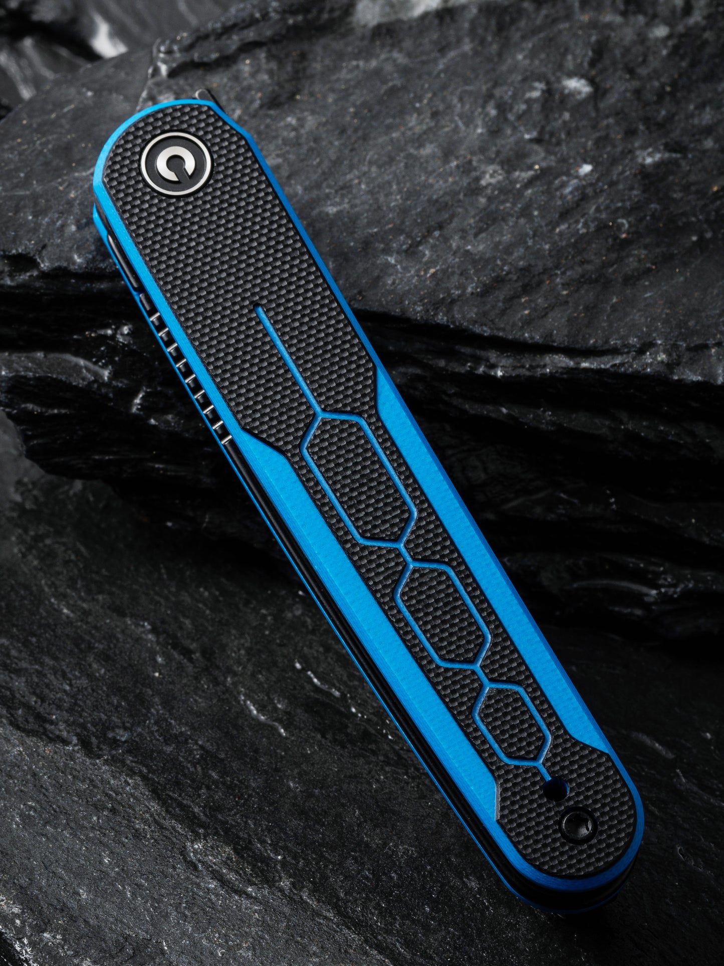 Civivi KwaiQ 2.97" Nitro-V Black Blue/Black G10 Folding Knife by Rafal Brzeski C23015-3