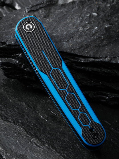 Civivi KwaiQ 2.97" Nitro-V Black Blue/Black G10 Folding Knife by Rafal Brzeski C23015-3