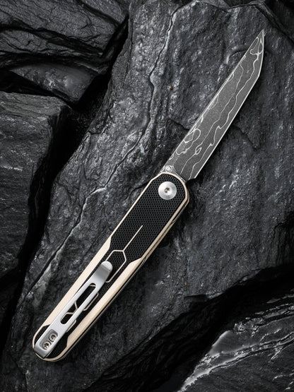 Civivi KwaiQ 2.97" Damascus Ivory/Black G10 Folding Knife by Rafal Brzeski C23015-DS1