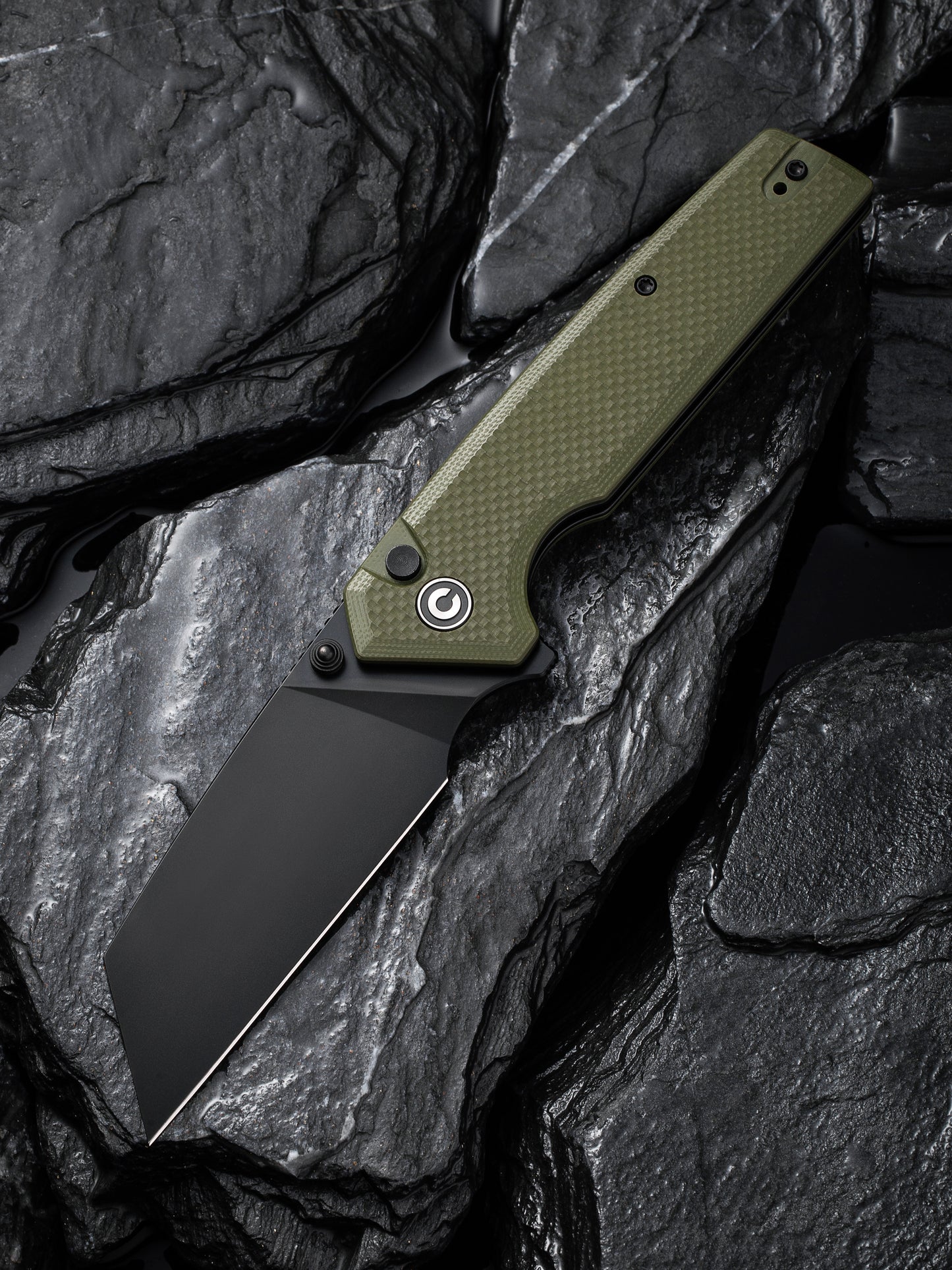 Civivi Amirite 3.48" Nitro-V Black Modified Wharncliffe OD Green G10 Folding Knife C23028-3