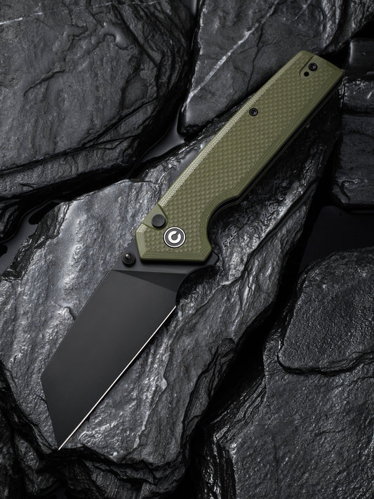 Civivi Amirite 3.48" Nitro-V Black Reverse Tanto OD Green G10 Folding Knife C23028-3