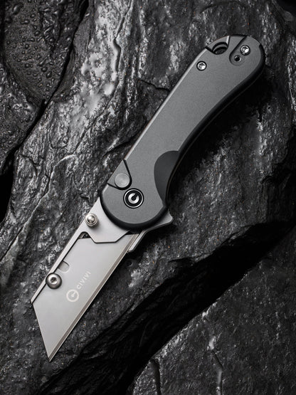 Civivi Elementum Utility Button Lock 2.26" Replaceable Blade Gray Folding Knife with 3 Extra Blades C23039B-4