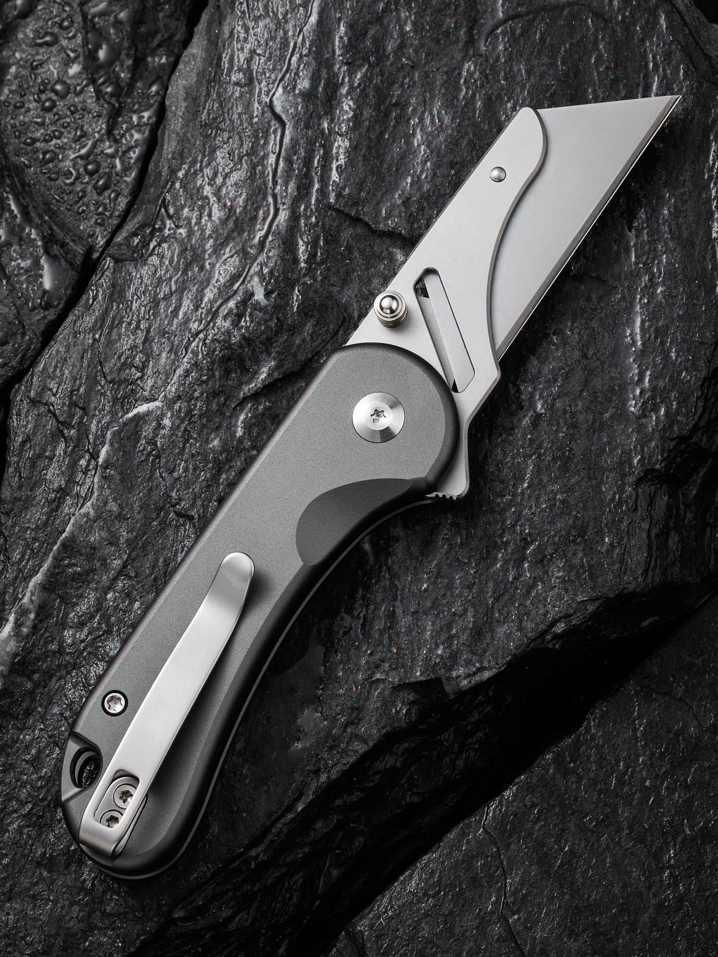 Civivi Elementum Utility Button Lock 2.26" Replaceable Blade Gray Folding Knife with 3 Extra Blades C23039B-4
