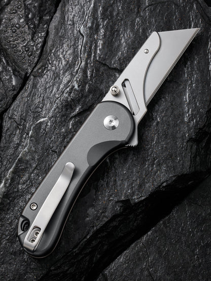 Civivi Elementum Utility Button Lock 2.26" Replaceable Blade Gray Folding Knife with 3 Extra Blades C23039B-4