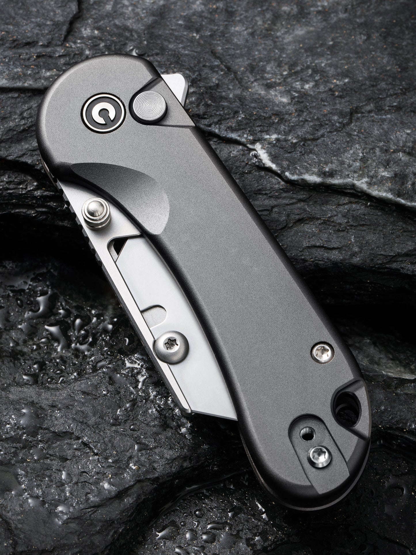 Civivi Elementum Utility Button Lock 2.26" Replaceable Blade Gray Folding Knife with 3 Extra Blades C23039B-4
