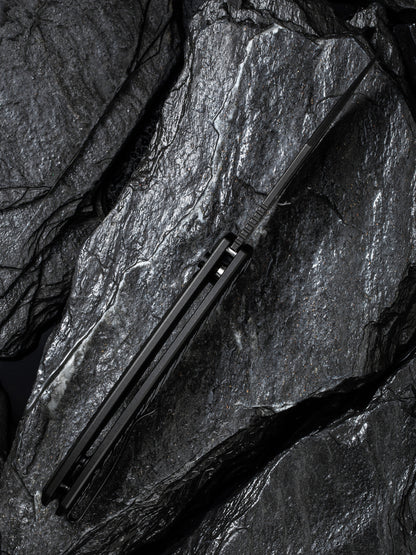 Civivi Stormhowl 3.3" Nitro-V Milled Black Aluminium Button Lock Folding Knife C23040B-1