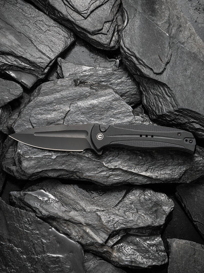 Civivi Incindie 3.48" Sandvik 14C28N Black G10 Button Lock Folding Knife C23053-1