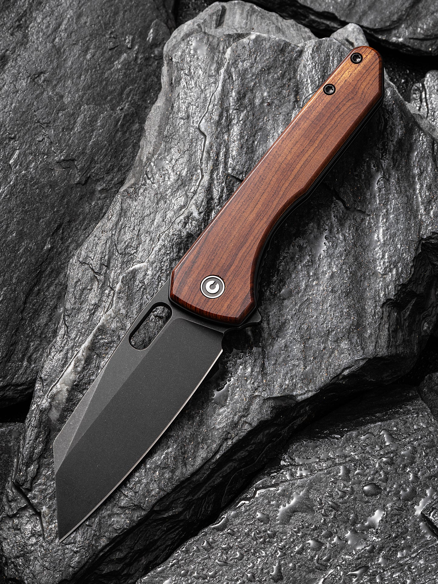 Civivi Nugz 3.17" Sandvik 14C28N Guibourtia Wood Folding Knife by Matthew Wehrwein C23060-3