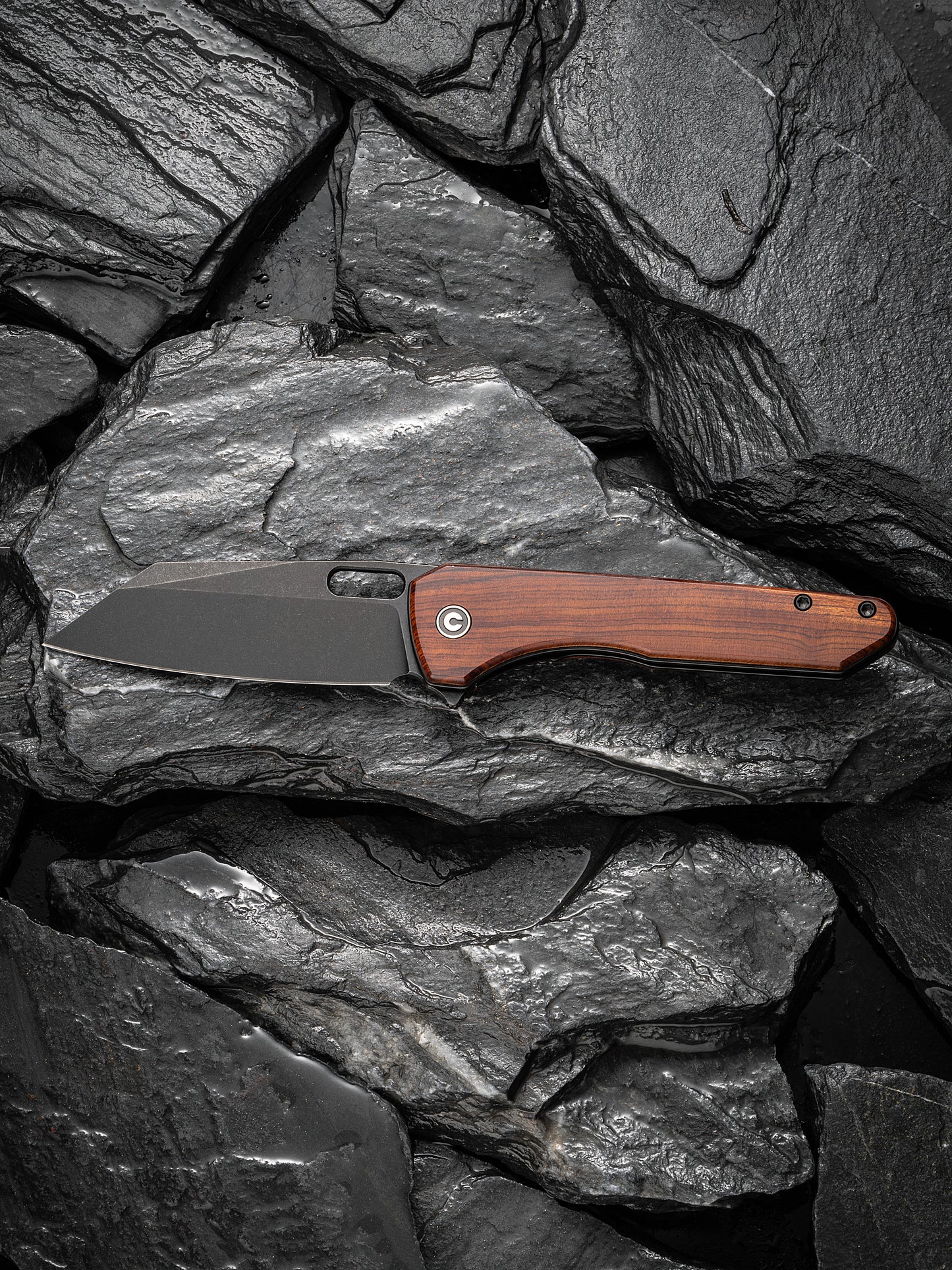 Civivi Nugz 3.17" Sandvik 14C28N Guibourtia Wood Folding Knife by Matthew Wehrwein C23060-3