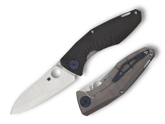 Spyderco Drunken 3.45" CPM S90V Carbon Fiber / Titanium Folding Knife C235CFTIP