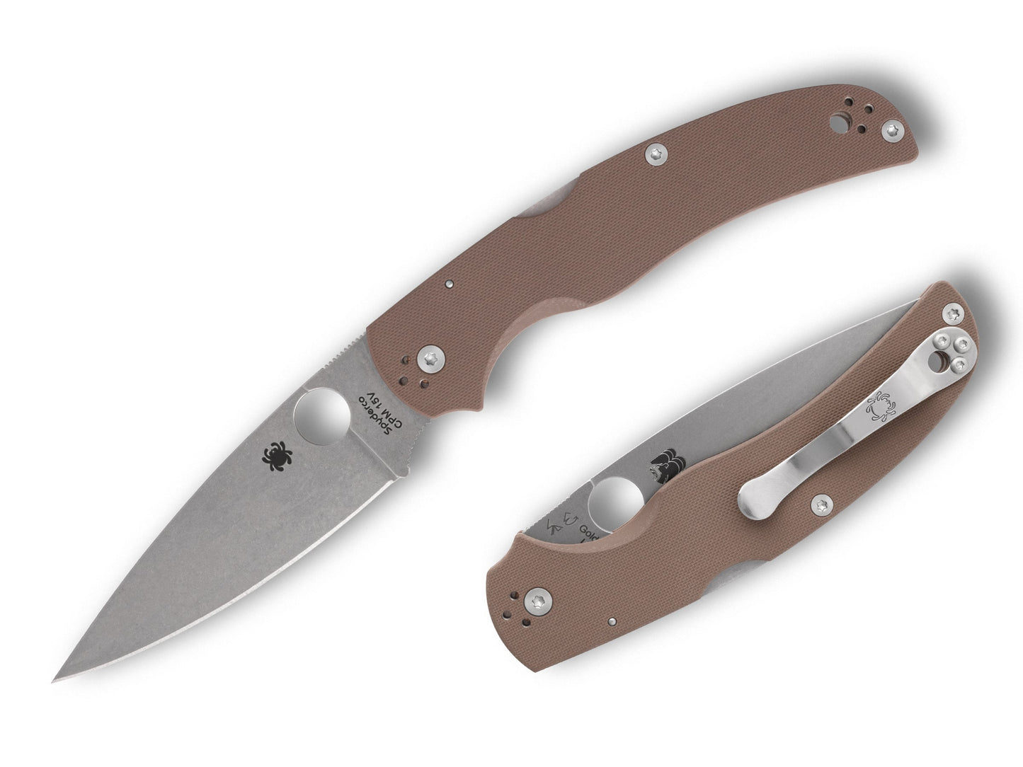 Spyderco Native Chief Sprint Run 4.08" CPM 15V Brown G10 Folding Knife C244GPBN15V