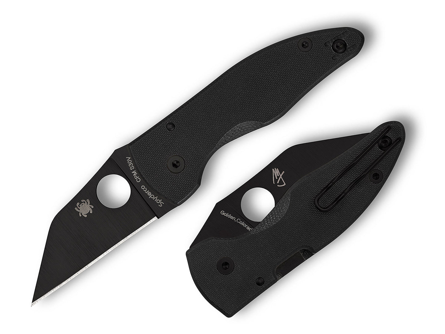 Spyderco MicroJimbo 2.45" CPM S30V Black DLC G-10 Folding Knife C264GPBK