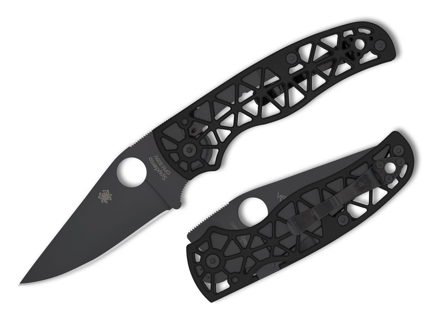 Spyderco Edgerati 3.57" CPM S30V Black DLC Aluminium Folding Knife C266BKALBKP