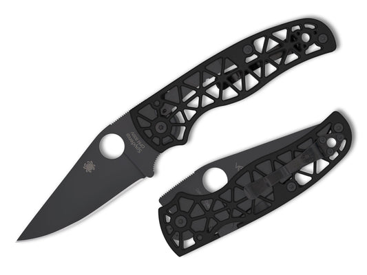 Spyderco Edgerati 3.57" CPM S30V Black DLC Aluminium Folding Knife C266BKALBKP