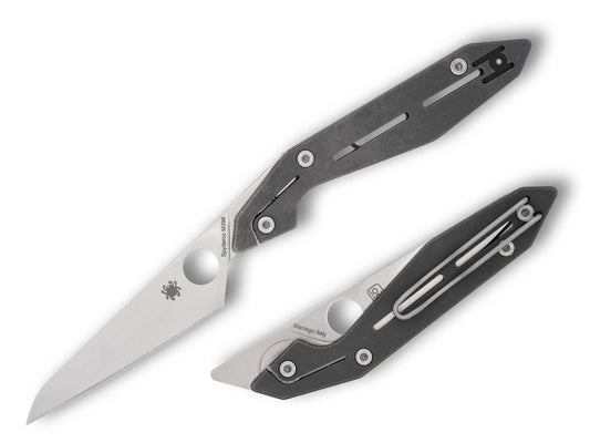 Spyderco Nand 3.19" M398 Ball Joint SLIPIT Titanium Folding Knife by Paul Alexander C270TIP