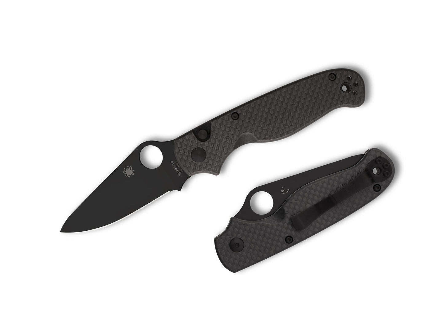 Spyderco ButtonUp 3.27" 8Cr13MoV Black Carbon Fiber Button-Lock Folding Knife C275CFPBK