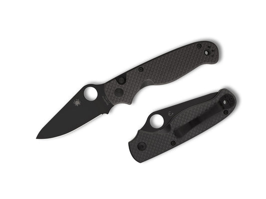 Spyderco ButtonUp 3.27" 8Cr13MoV Black Carbon Fiber Button-Lock Folding Knife C275CFPBK