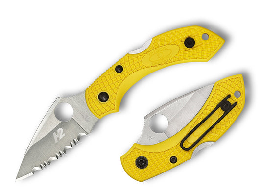 Spyderco Dragonfly 2 Salt H-2 Rustproof SpyderEdge Yellow FRN Folding Knife C28SYL2