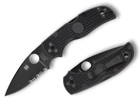 Spyderco Native 5 Lightweight Black DLC Combo-edge 3" CPM S30V FRN Folding Knife C41PSBBK5