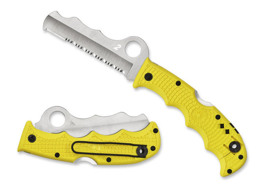 Spyderco Assist Salt 3.7" SpyderEdge Yellow FRN H-2 Rustproof Rescue Folding Knife C79PSYL