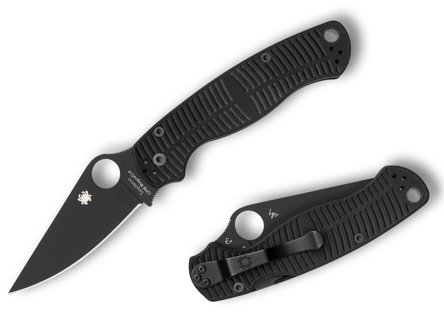 Spyderco ParaMilitary 2 Salt Black DLC CPM Magnacut G-10 Folding Knife C81GMCBKP2