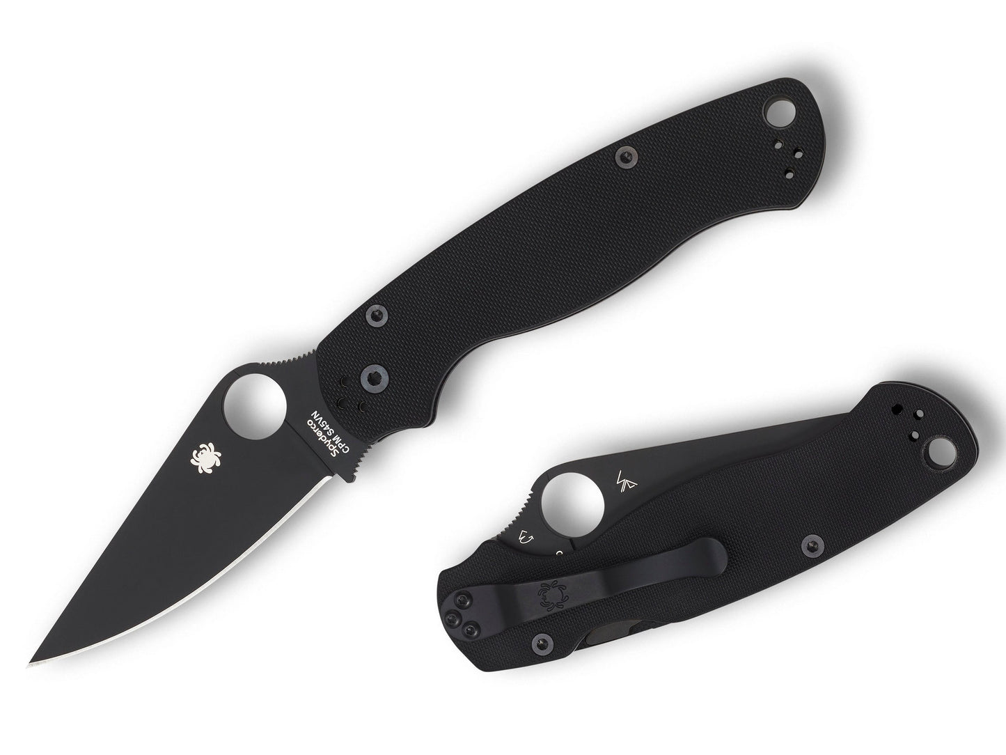 Spyderco ParaMilitary 2 Black DLC S45VN G-10 Folding Knife C81GPBK2