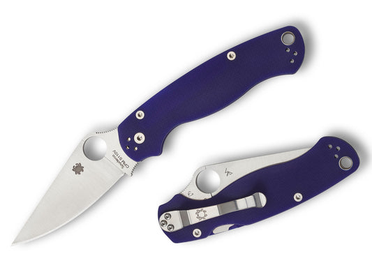 Spyderco ParaMilitary 2 Dark Blue 3.42" CPM S110V G-10 Folding Knife C81GPDBL2