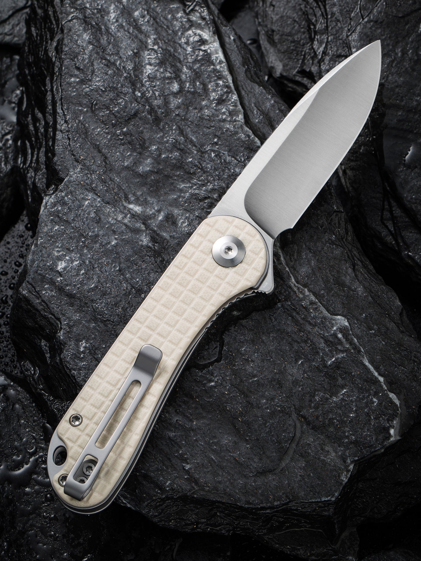 Civivi Elementum 2.96" D2 Frag Patterned Ivory G10 Folding Knife C907A-3