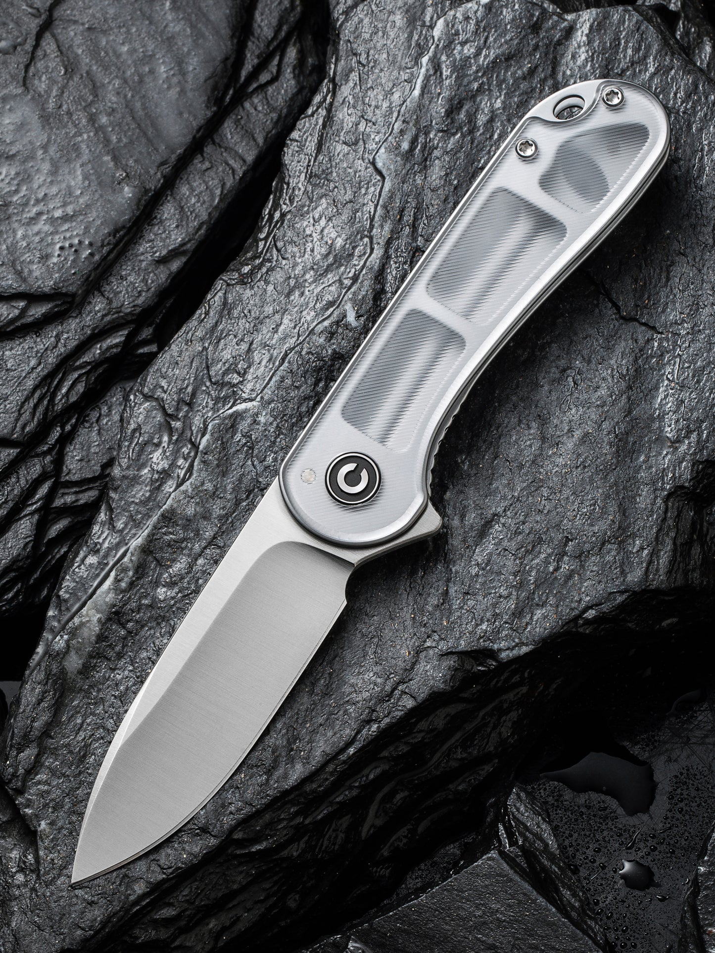 Civivi Elementum 2.96" D2 Polished Clear Lexan Folding Knife C907A-7