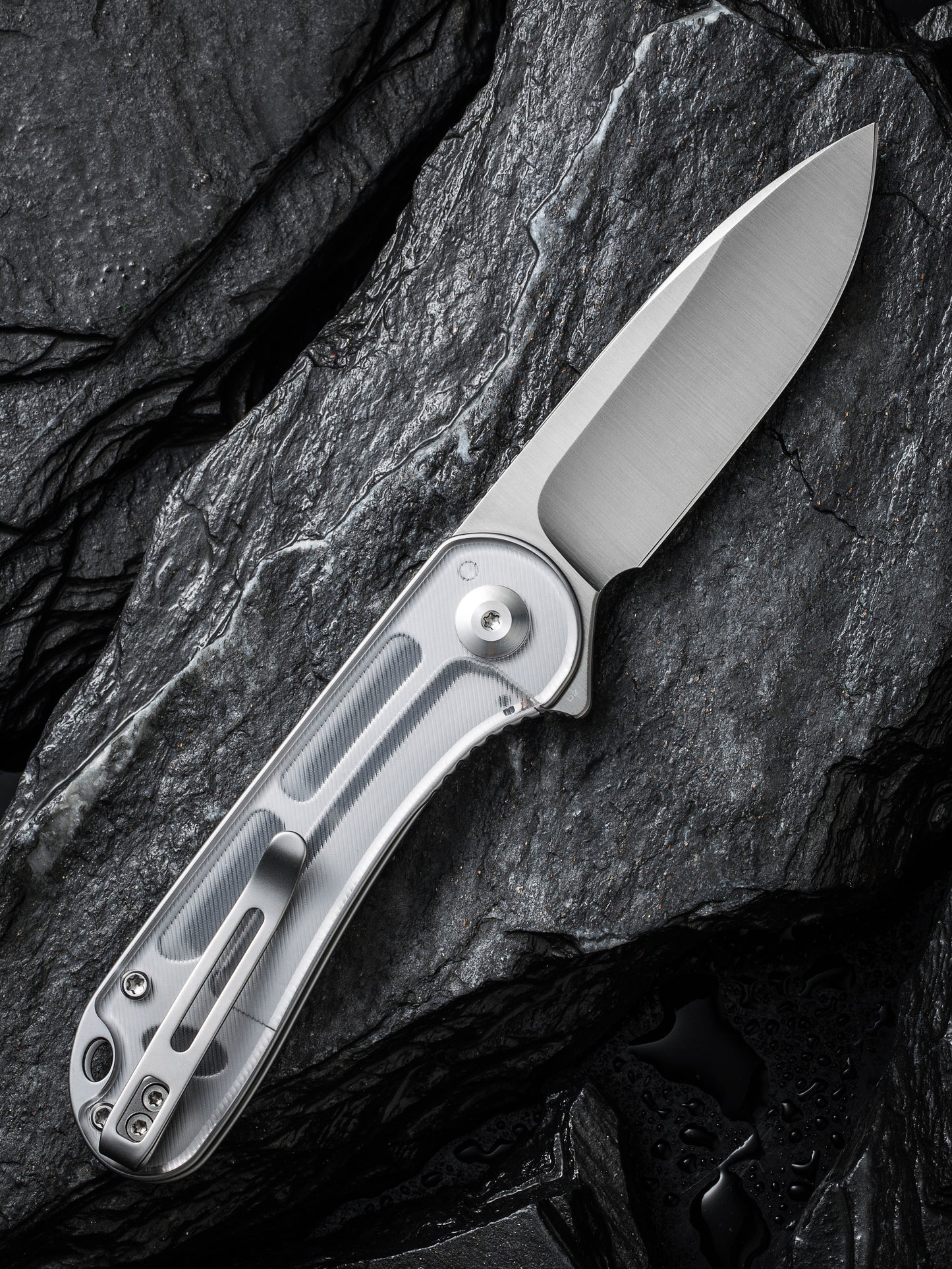 Civivi Elementum 2.96" D2 Polished Clear Lexan Folding Knife C907A-7