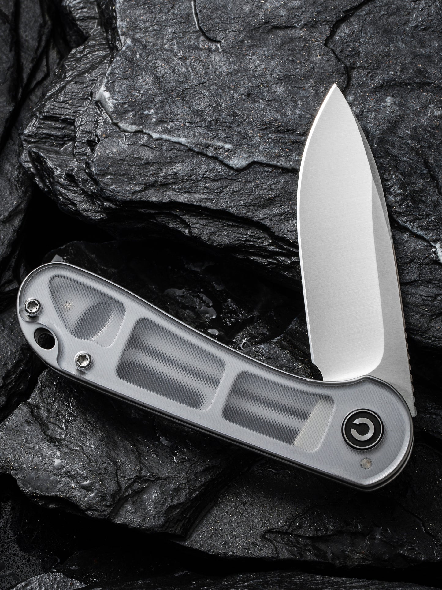 Civivi Elementum 2.96" D2 Polished Clear Lexan Folding Knife C907A-7
