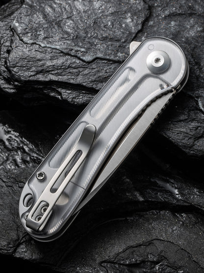 Civivi Elementum 2.96" D2 Polished Clear Lexan Folding Knife C907A-7
