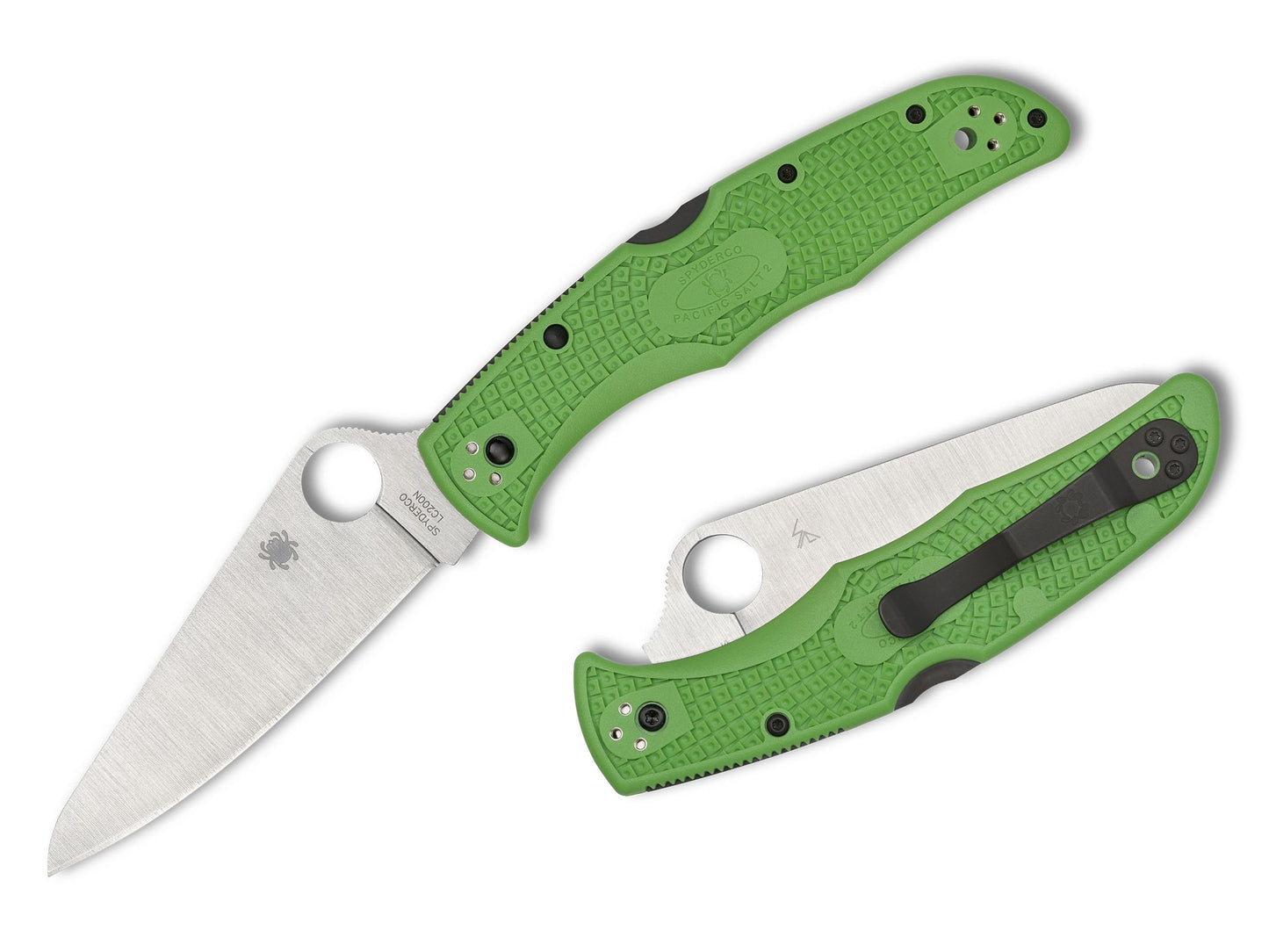 Spyderco Pacific Salt 2 Green 3.78” LC200N Rustproof Folding Knife C91FPGR2