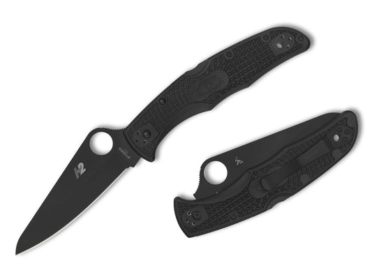 Spyderco Pacific Salt 2 3.78” H-1 Rustproof Black TiCN Folding Knife C91PBBK2