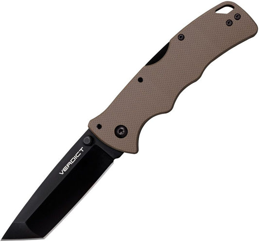 Cold Steel Verdict 3" AUS10A FDE Tanto Point Folding Knife FL-C3T10AFDE