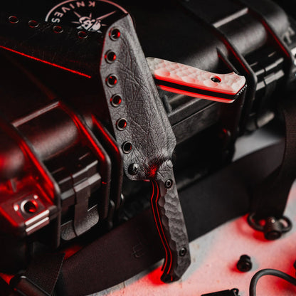 Toor Knives Darter T 4.25" CPM-M4 Shadow Black KG GunKote Black/Red G10 Fixed Blade Knife