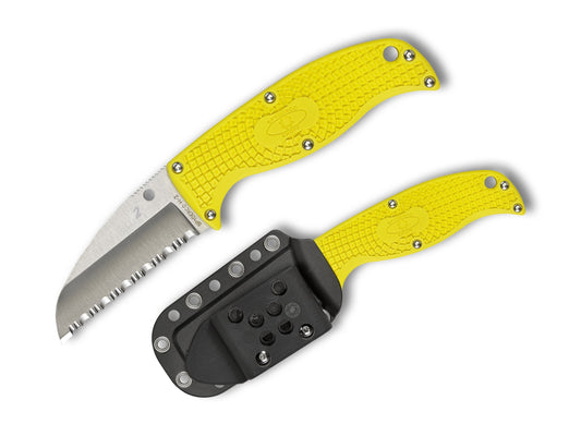 Spyderco Enuff Salt 2.75" H-2 Rustproof Serrated Sheepsfoot Fixed Blade Knife FB31SYL