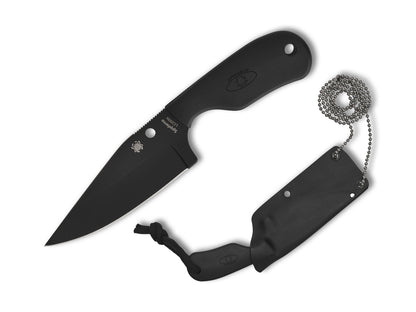Spyderco Fred Perrin Subway Bowie 2.8" LC200N Black Fixed Blade Knife FB48PBBK