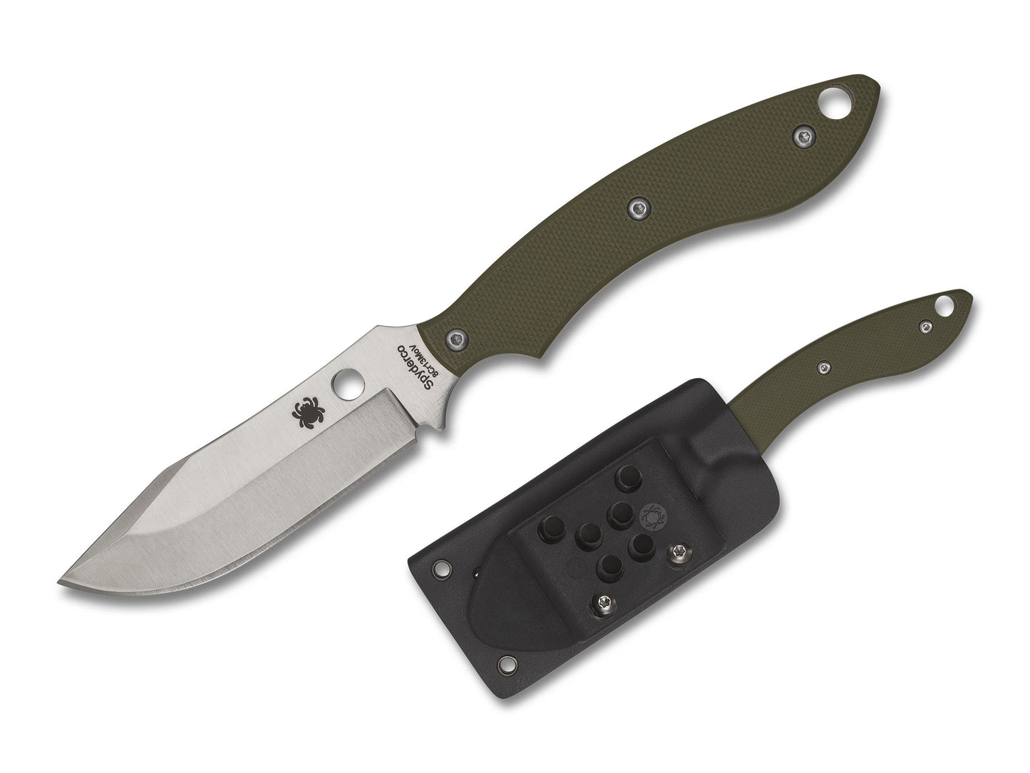 Spyderco Stok Bowie 2.95" 8Cr13MoV OD Green G10 Fixed Blade Knife FB49GPOD