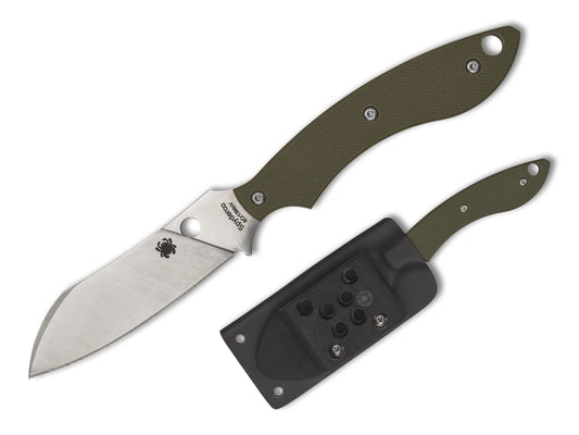 Spyderco Stok Drop Point 2.95" 8Cr13MoV OD Green G10 Fixed Blade Knife FB50GPOD