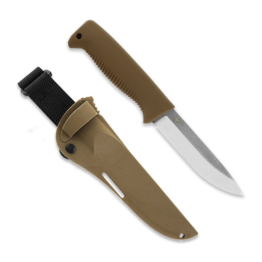 Peltonen M07 Ranger Puukko 4.68" N690 Coyote Brown Fixed Blade Knife with Composite Sheath