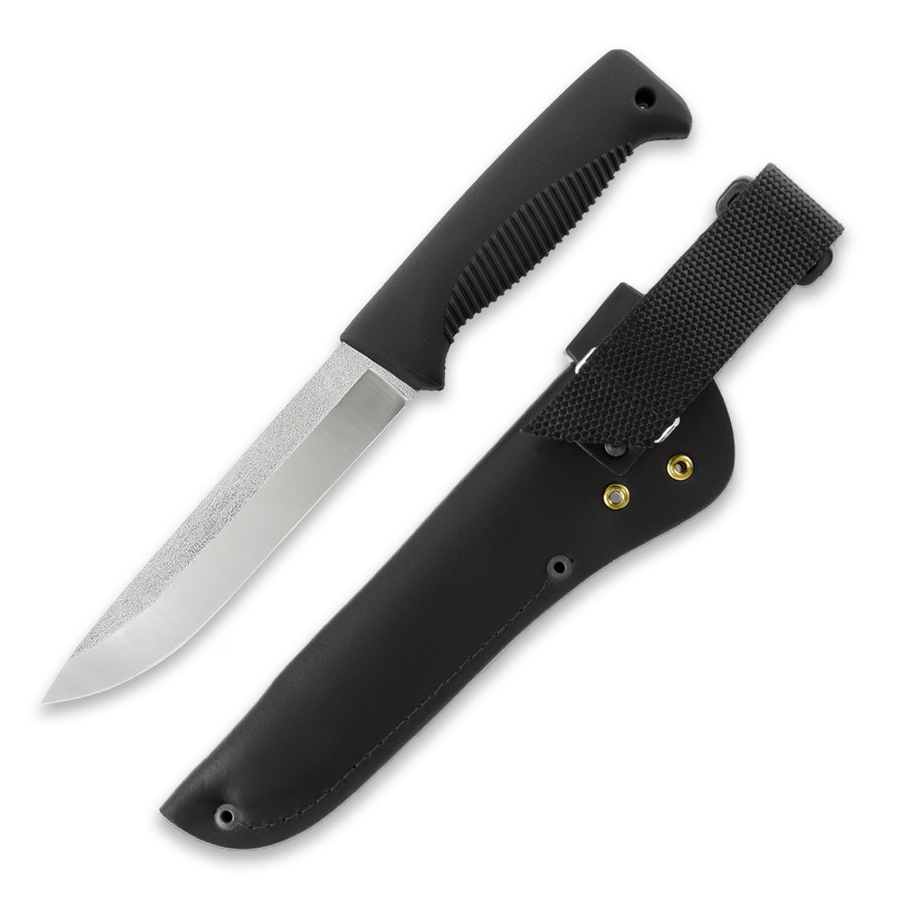 Peltonen M95 Ranger Puukko 5.7" N690 Black Fixed Blade Knife with Leather Sheath
