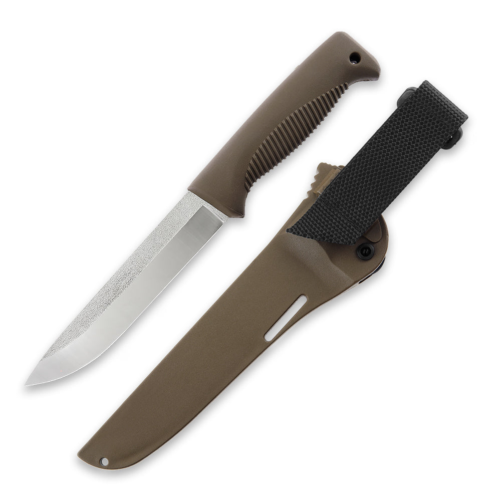 Peltonen M95 Ranger Puukko 5.7" N690 Coyote Brown Fixed Blade Knife with Composite Sheath