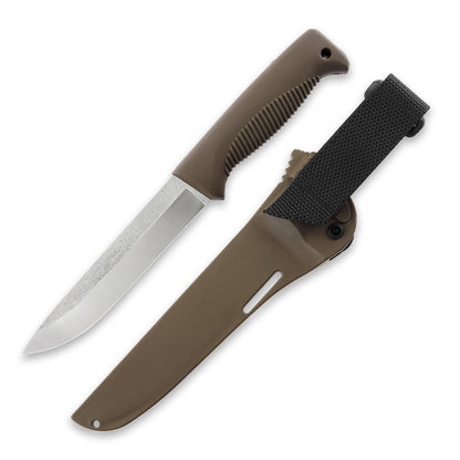 Peltonen M95 Ranger Puukko 5.7" N690 Coyote Brown Fixed Blade Knife with Composite Sheath
