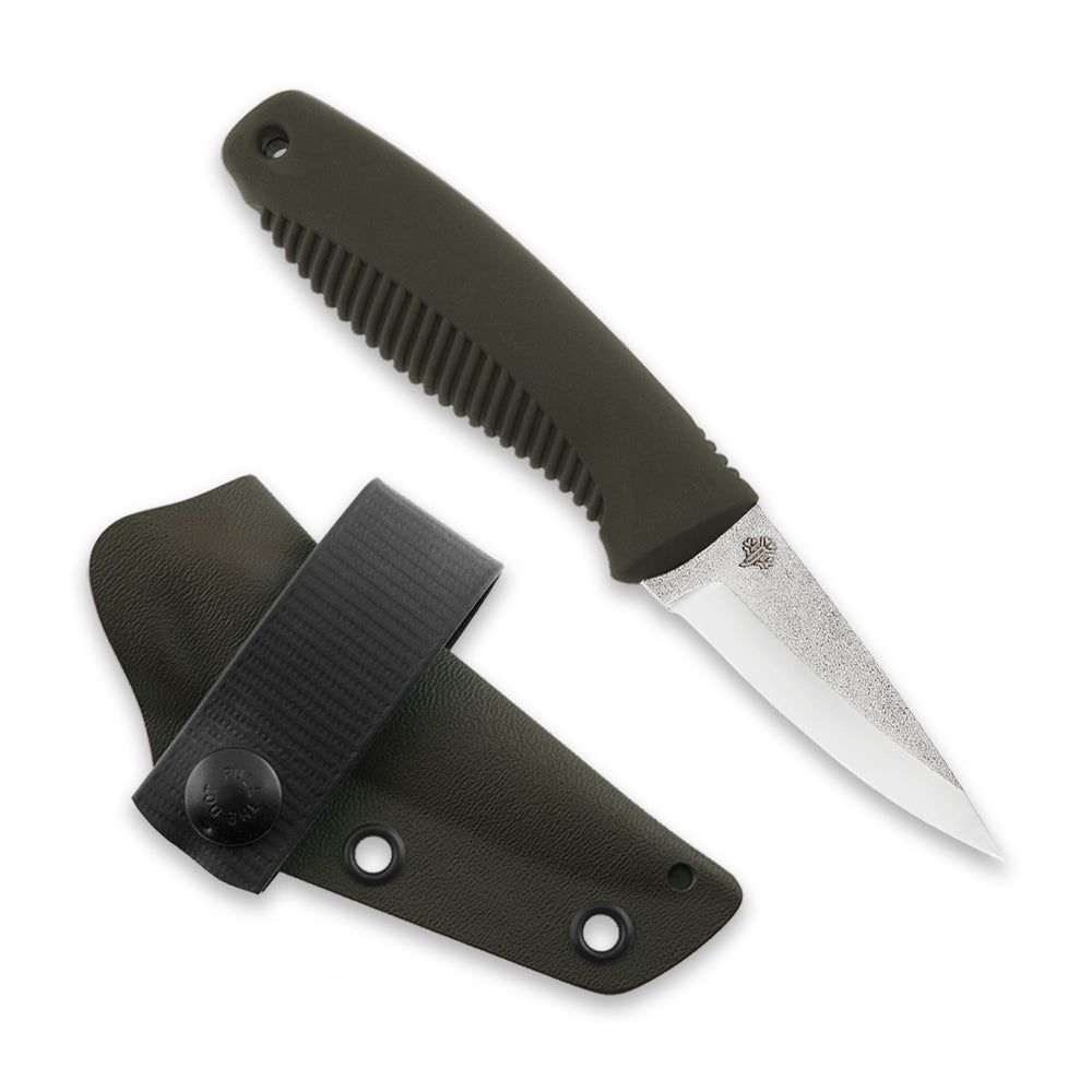 Peltonen M23 Ranger Cub 2.56" N690 Forest Green Fixed Blade Knife with Kydex Sheath